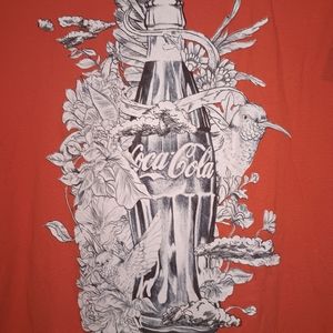 Coca Cola Vintage Coke Art Graphic Orange T-Shirt